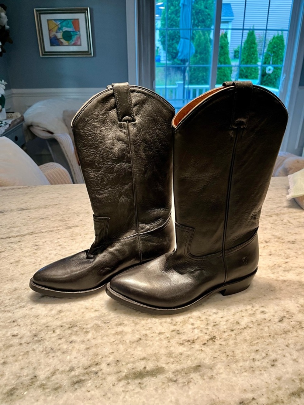 Frye Billy pull on black NWOT NEVER WORN. Classic Black Leather Cowboy Boots